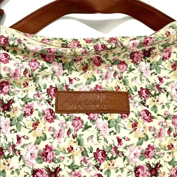 NEW American Eagle Floral Cottage Core Crochet Leather Shoulder Bag - Picture 2 of 4